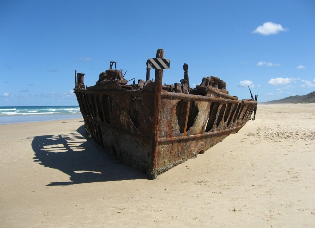 Fraser Island camping ship wreck